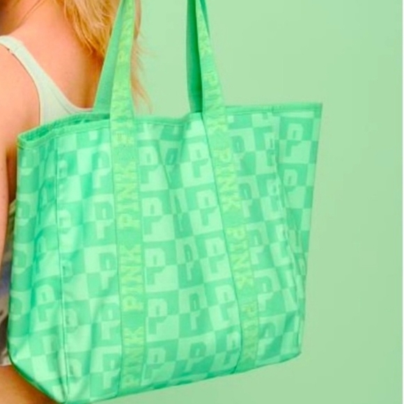 PINK Victoria's Secret Handbags - 𝅺VICTORIA'S Secret PINK green tote bag